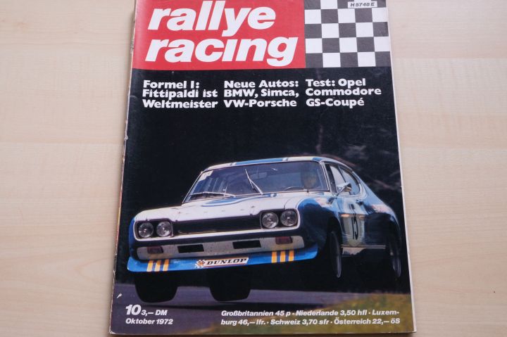 Deckblatt Rallye Racing (10/1972)